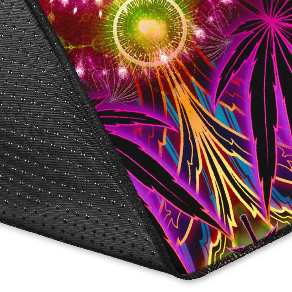 PSYCHEDELIC CANNABIS WARM MANDALA | RUG | YANTRART