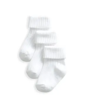 Ribbed Socks (3 Pack) - White