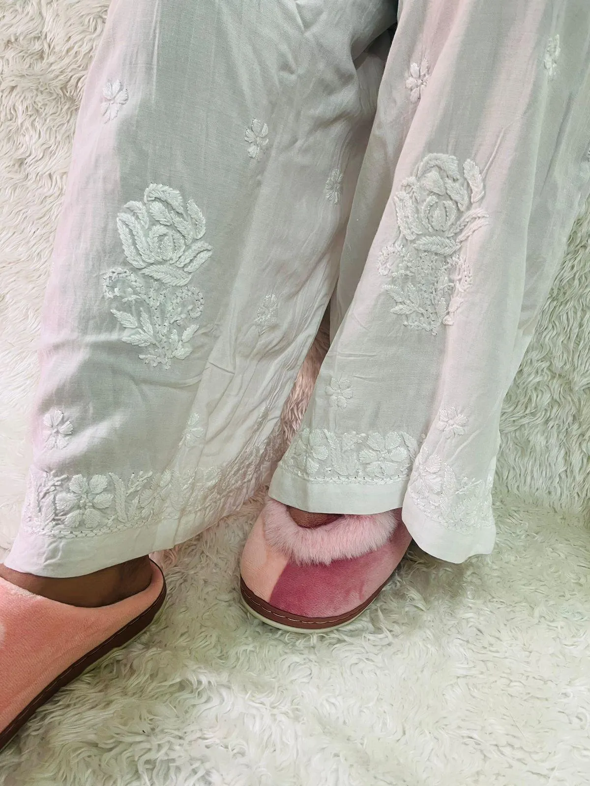 Rose Garden: Plus Size Reyon Plazzo with Beautiful Rose Design