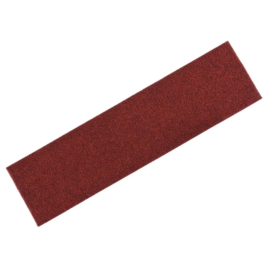 Self-adhesive Stair Mats Rectangular 15 pcs 76x20 cm Red
