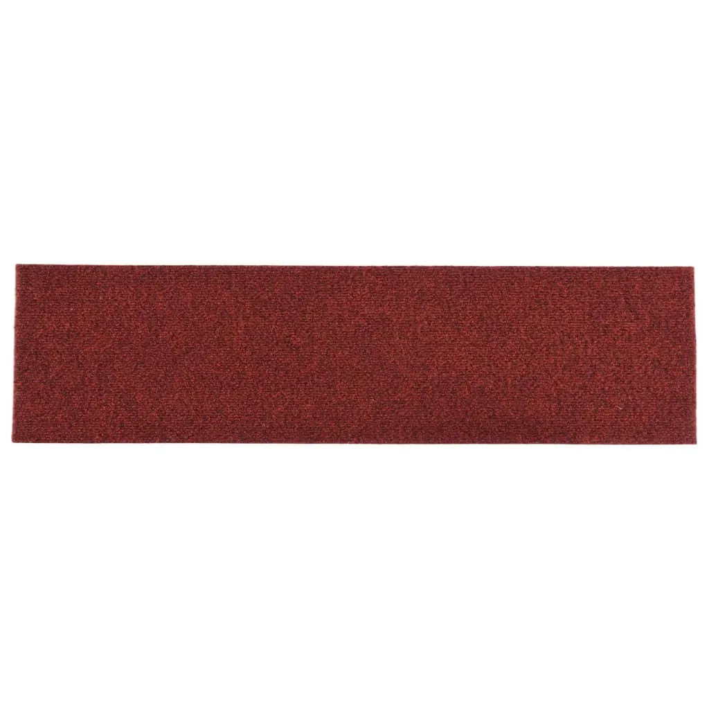 Self-adhesive Stair Mats Rectangular 15 pcs 76x20 cm Red