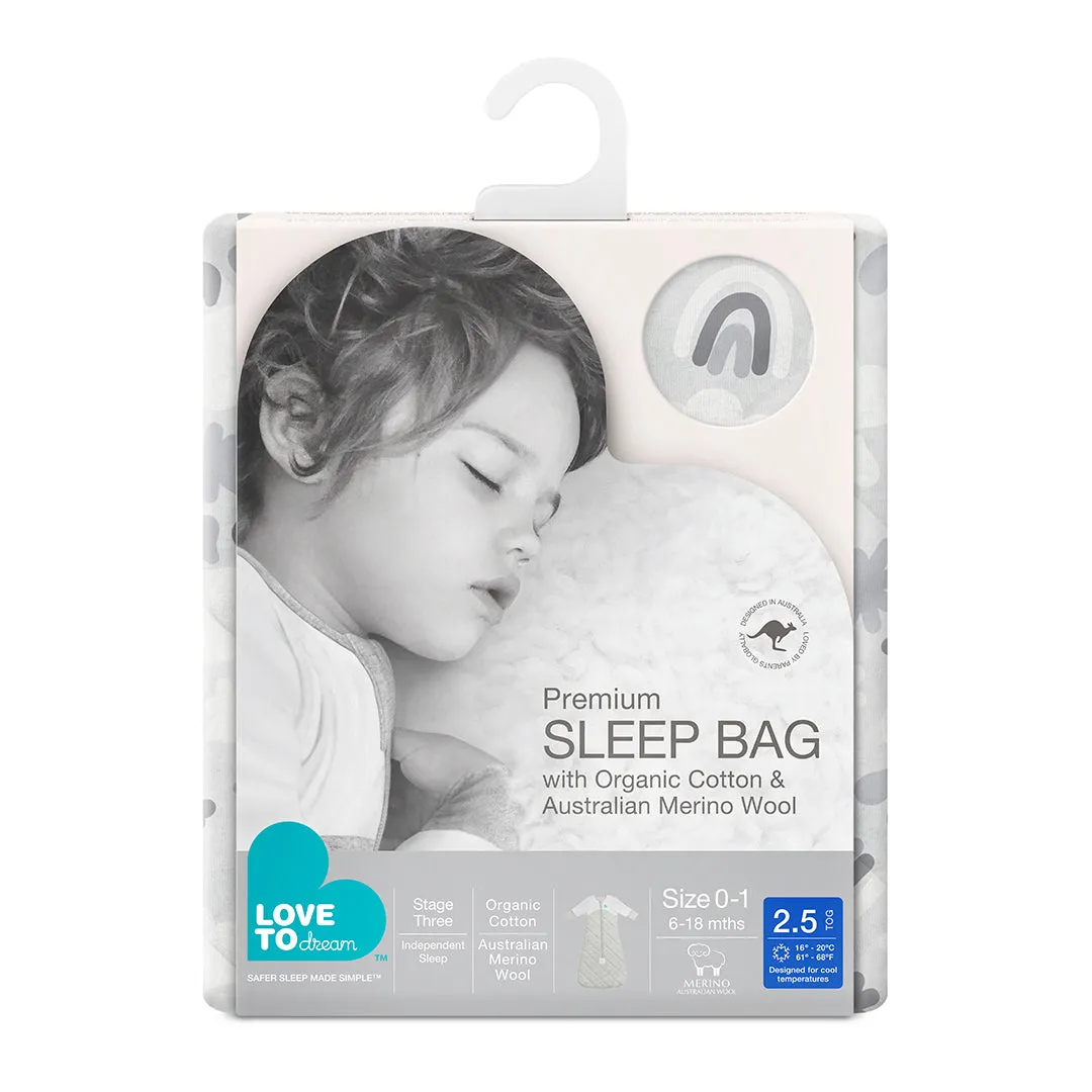Sleep Bag Organic Warm 2.5 TOG - Rainbow Grey