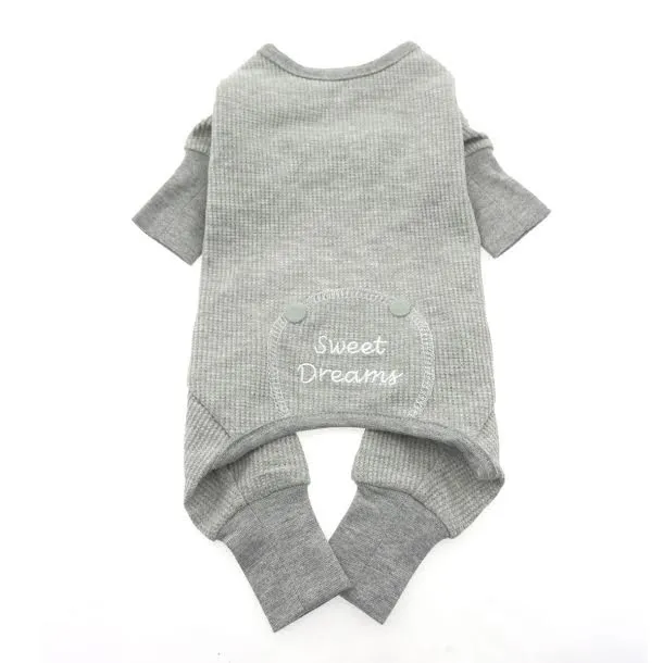 Sweet Dreams Thermal Dog Pajamas - Alloy Gray