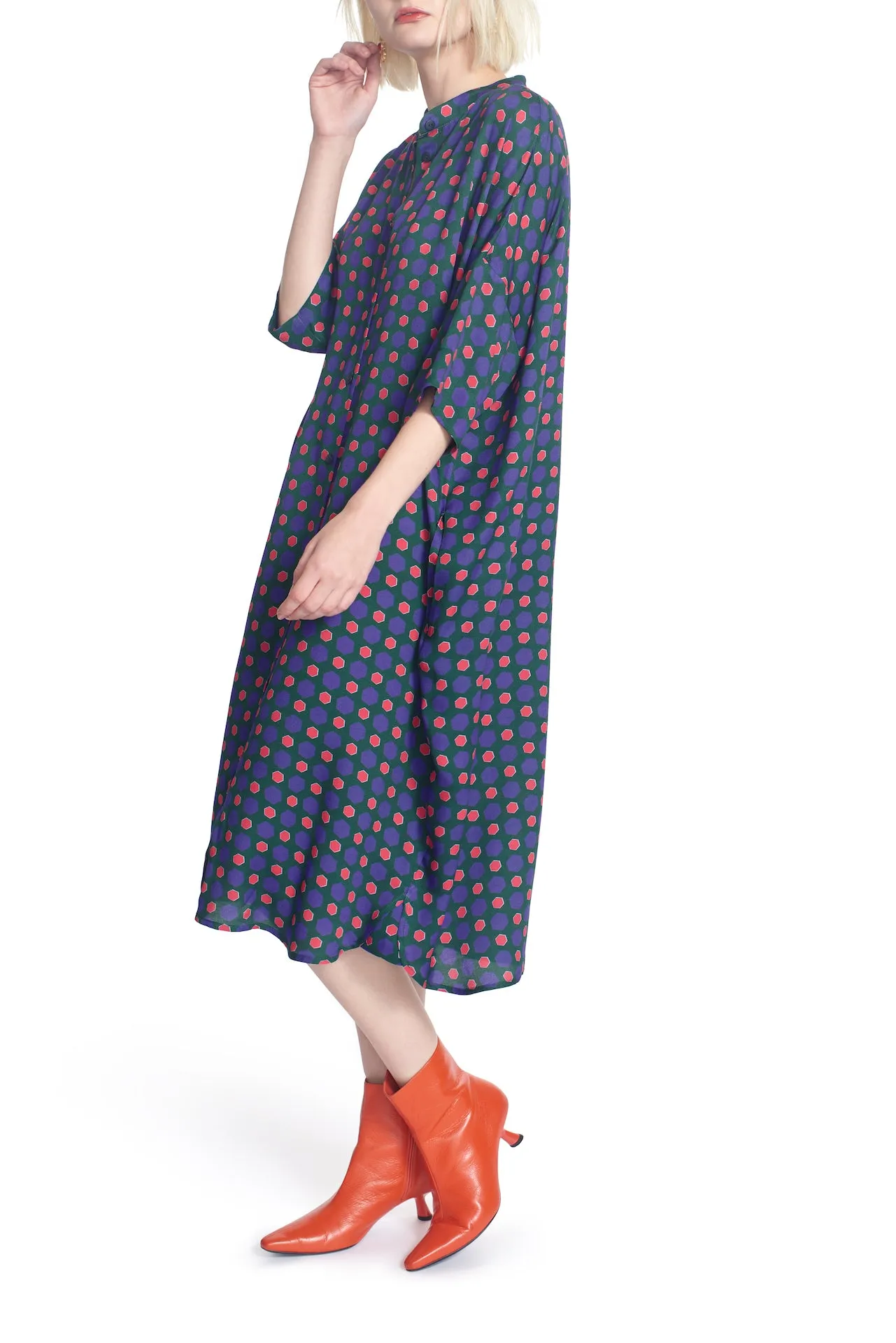 THE PEONY DRESS- Hex dot