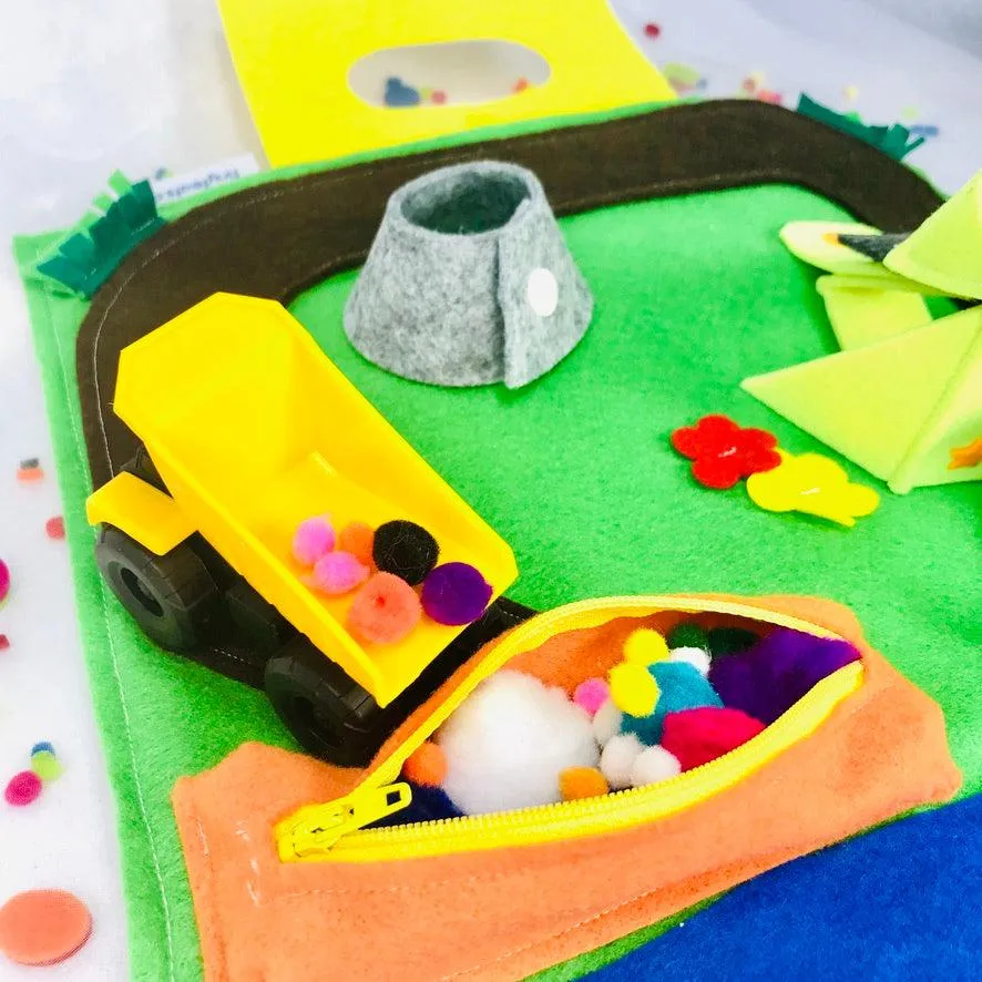 Toy Construction Quiet Book for Digger, Excavator and Dump Truck