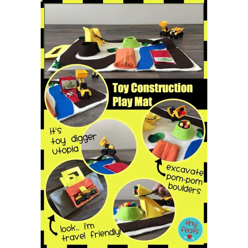 Toy Construction Quiet Book for Digger, Excavator and Dump Truck