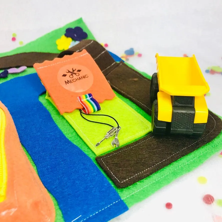 Toy Construction Quiet Book for Digger, Excavator and Dump Truck