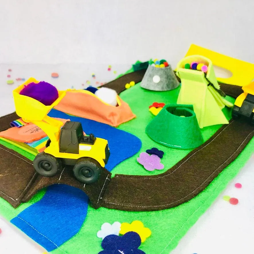 Toy Construction Quiet Book for Digger, Excavator and Dump Truck