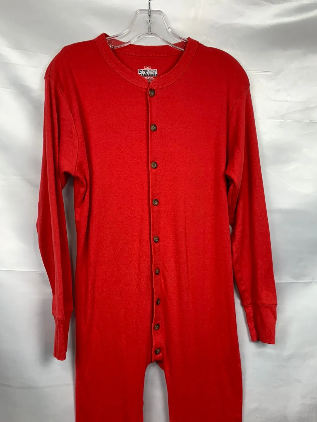 Union Suit Long Johns Thermal Underwear Mens 38 -40 Red Preowned