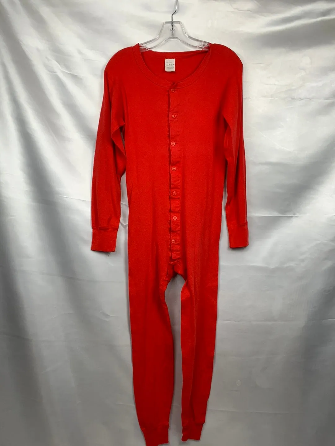 Union Suit Long Johns Thermal Underwear Mens 38 -40 Red Preowned