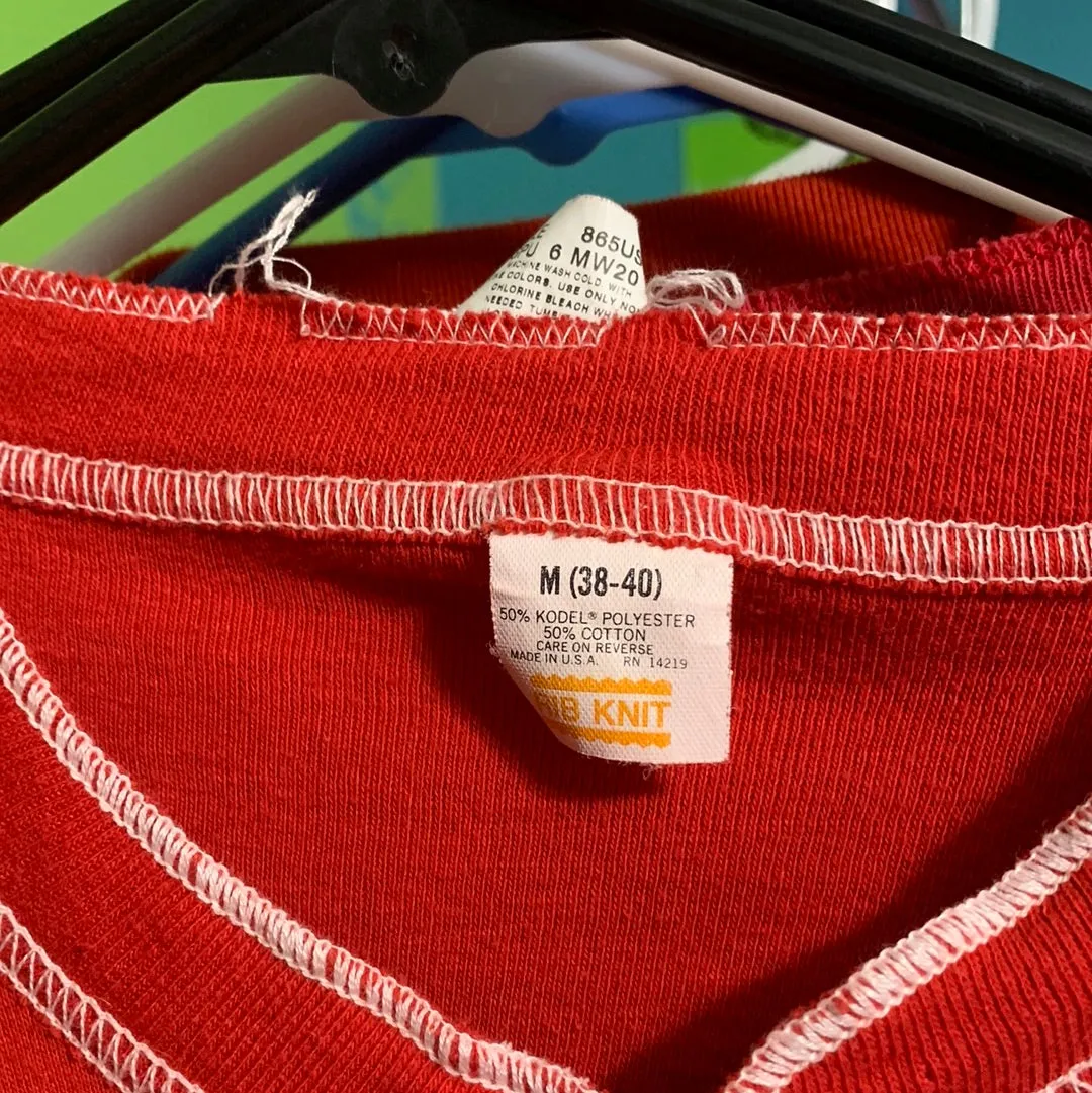 Union Suit Long Johns Thermal Underwear Mens 38 -40 Red Preowned