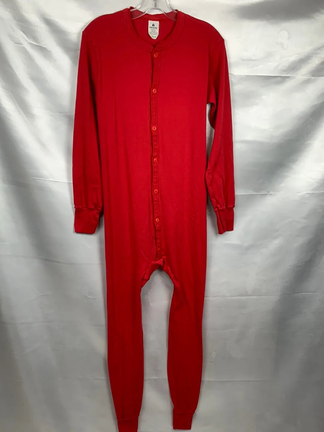 Union Suit Long Johns Thermal Underwear Mens 38 -40 Red Preowned