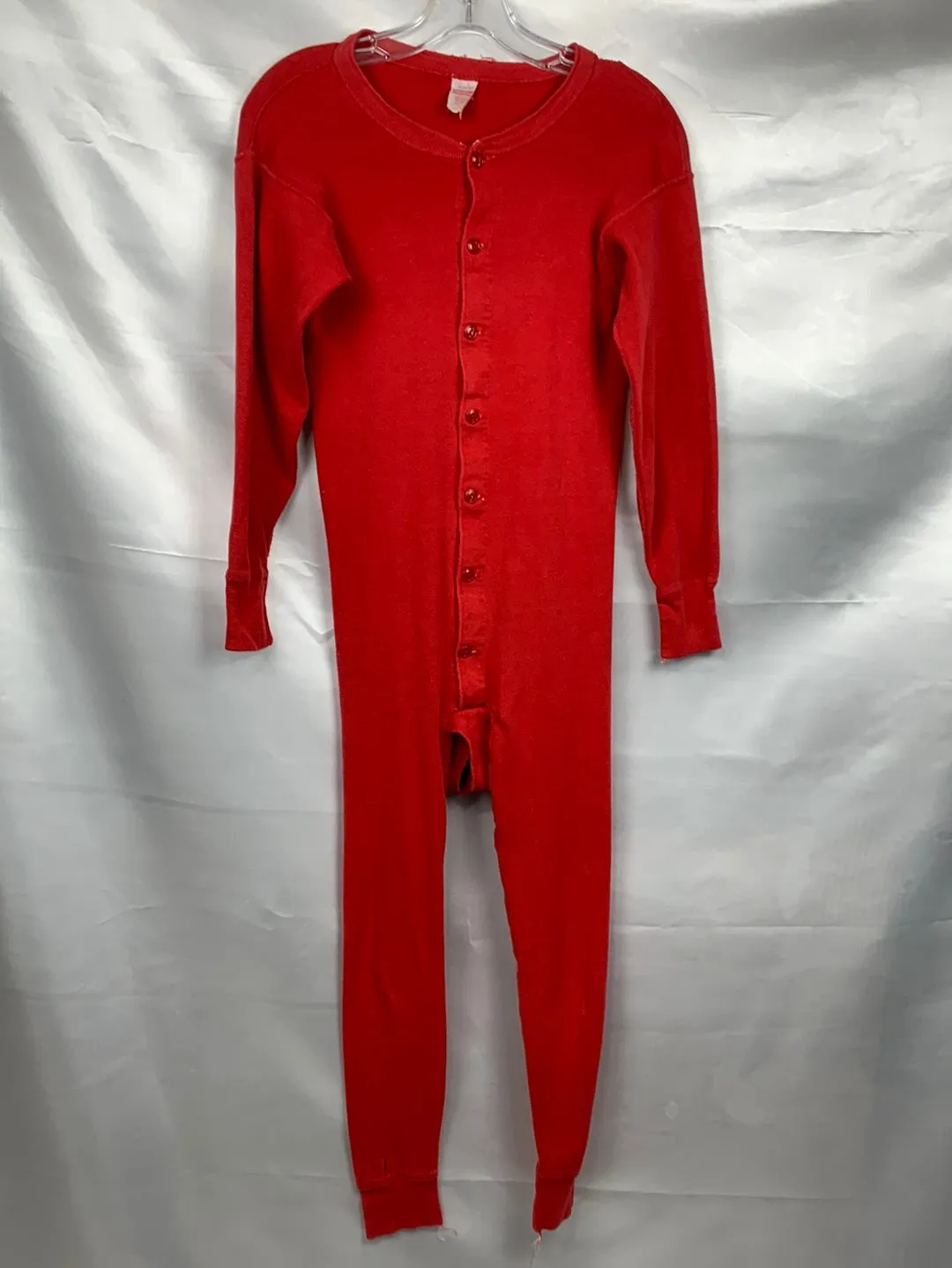 Union Suit Long Johns Thermal Underwear Mens 38 -40 Red Preowned