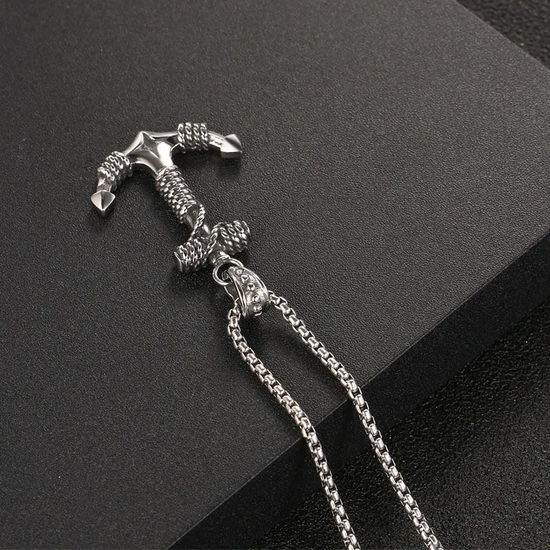 Vintage-Inspired Titanium Steel Anchor Necklace for Men
