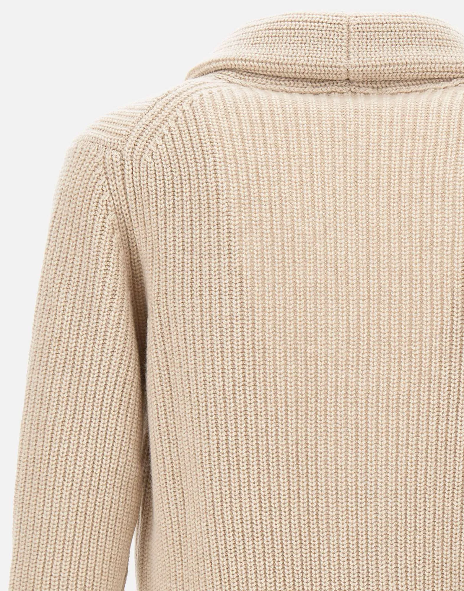 Wool Cashmere Cardigan in Coffee and Milk