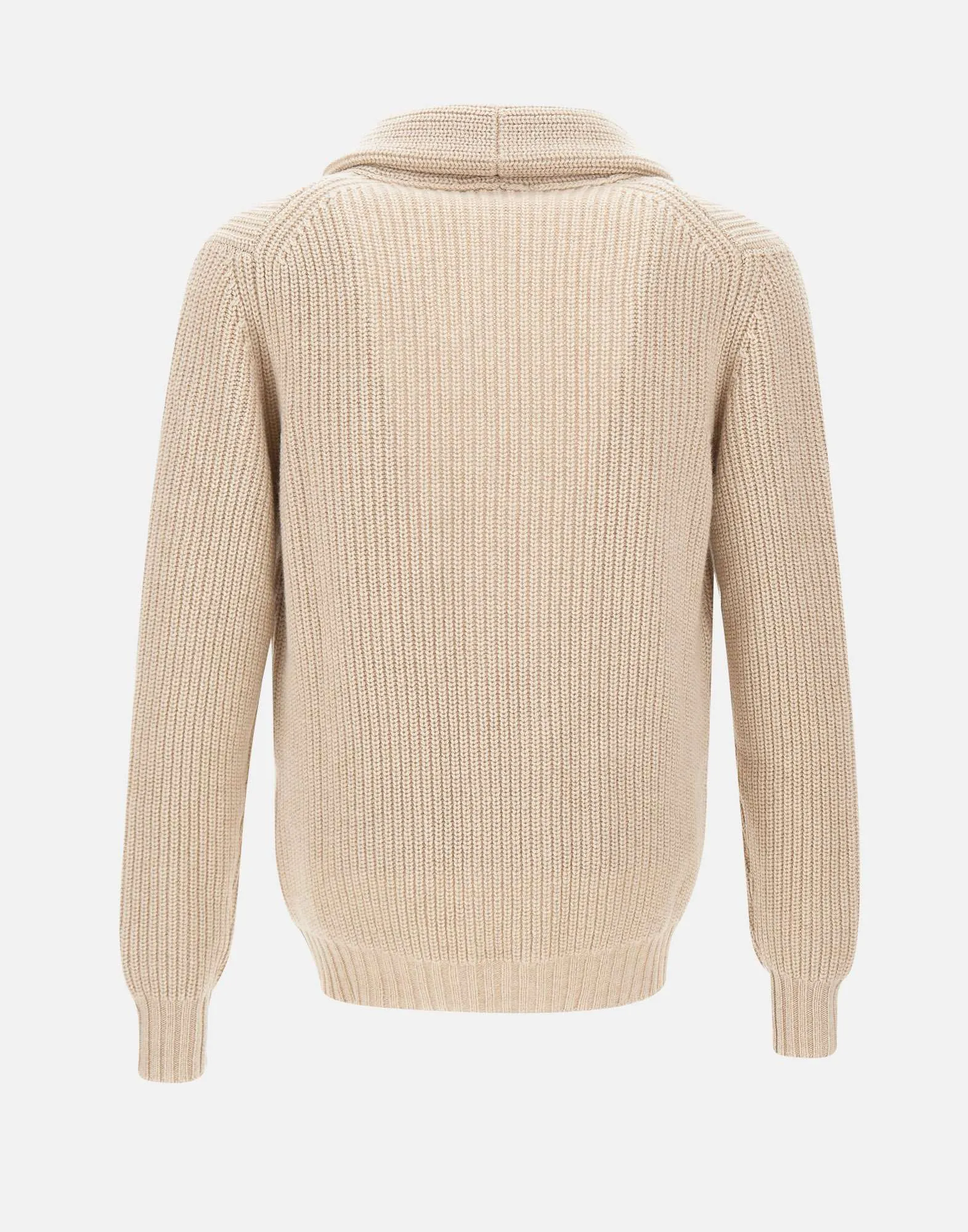 Wool Cashmere Cardigan in Coffee and Milk